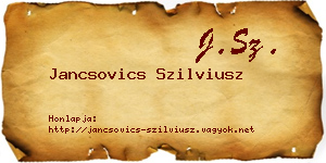 Jancsovics Szilviusz névjegykártya